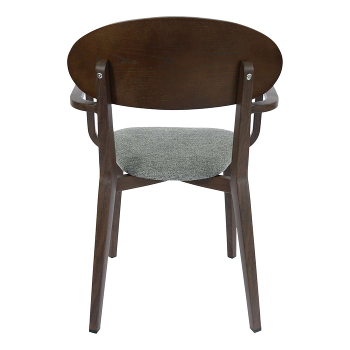 Durafurn Atlanta Armchair - Narrow Ply Backrest - Wenge Frame/ Grey Fabric Seat & Ply Backrest