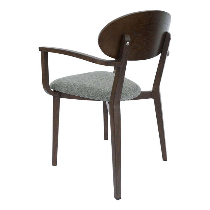 Durafurn Atlanta Armchair - Narrow Ply Backrest - Wenge Frame/ Grey Fabric Seat & Ply Backrest