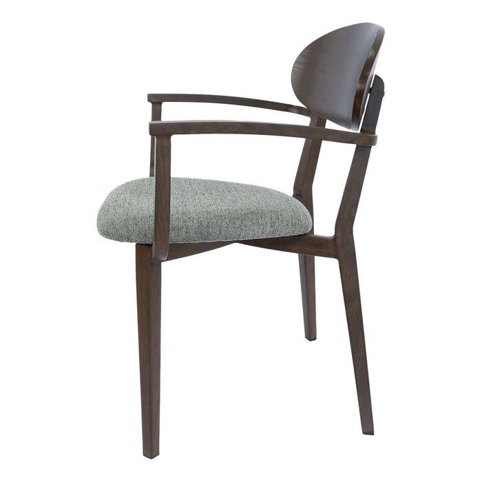 Durafurn Atlanta Armchair - Narrow Ply Backrest - Wenge Frame/ Grey Fabric Seat & Ply Backrest