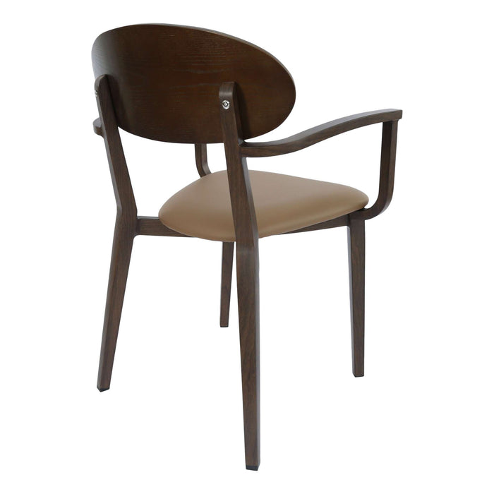 Durafurn Atlanta Armchair - Narrow Ply Backrest - Wenge Frame/Taupe Vinyl Seat & Ply Backrest