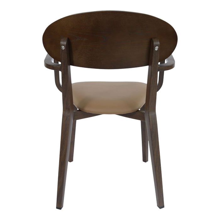 Durafurn Atlanta Armchair - Narrow Ply Backrest - Wenge Frame/Taupe Vinyl Seat & Ply Backrest