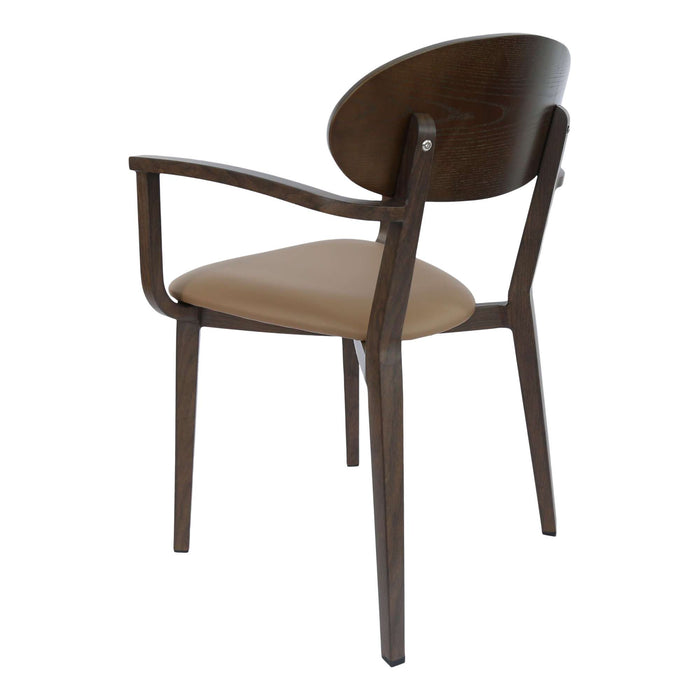 Durafurn Atlanta Armchair - Narrow Ply Backrest - Wenge Frame/Taupe Vinyl Seat & Ply Backrest