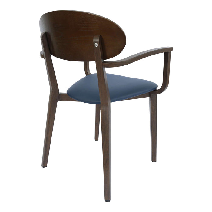 Durafurn Atlanta Armchair - Narrow Ply Backrest - Wenge Frame/Navy Vinyl Seat & Ply Backrest