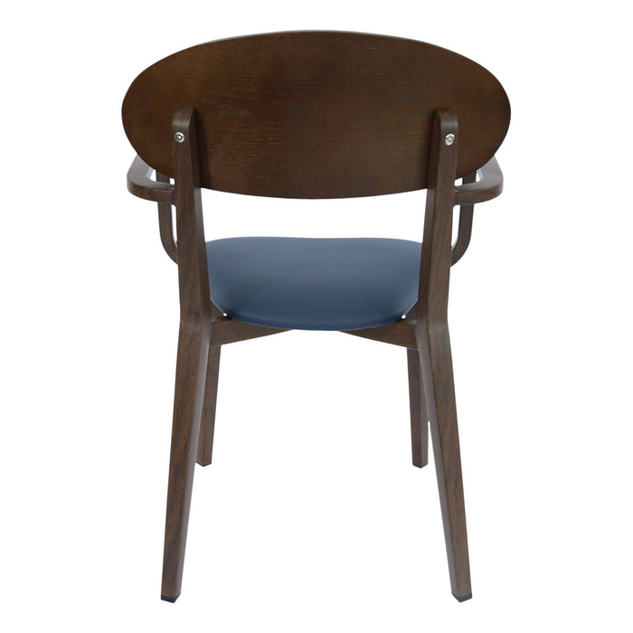 Durafurn Atlanta Armchair - Narrow Ply Backrest - Wenge Frame/Navy Vinyl Seat & Ply Backrest