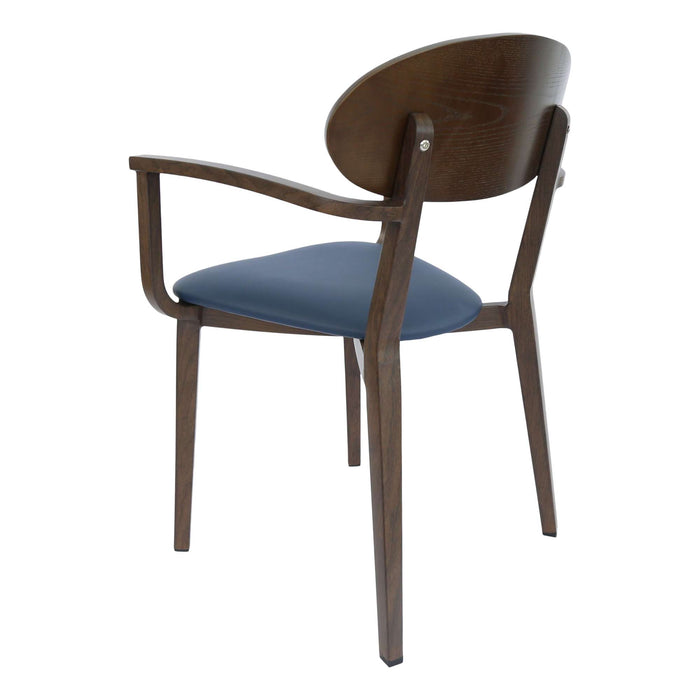 Durafurn Atlanta Armchair - Narrow Ply Backrest - Wenge Frame/Navy Vinyl Seat & Ply Backrest