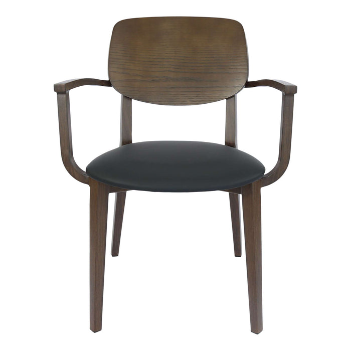 Durafurn Atlanta Armchair - large Ply Backrest - Wenge Frame/Black Vinyl Seat & Ply Backrest