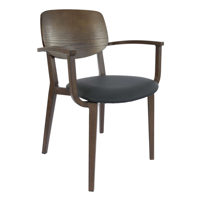 Durafurn Atlanta Armchair - large Ply Backrest - Wenge Frame/Black Vinyl Seat & Ply Backrest