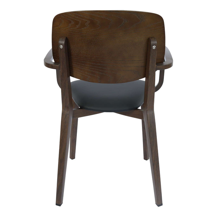 Durafurn Atlanta Armchair - large Ply Backrest - Wenge Frame/Black Vinyl Seat & Ply Backrest