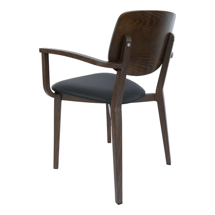 Durafurn Atlanta Armchair - large Ply Backrest - Wenge Frame/Black Vinyl Seat & Ply Backrest