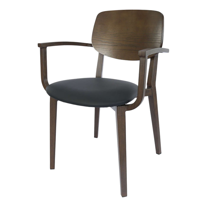 Durafurn Atlanta Armchair - large Ply Backrest - Wenge Frame/Black Vinyl Seat & Ply Backrest