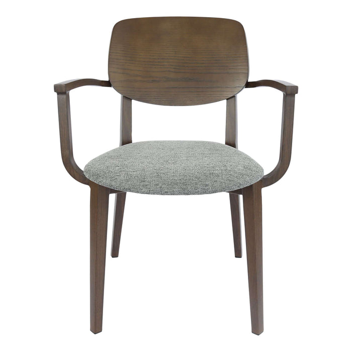 Durafurn Atlanta Armchair - large Ply Backrest - Wenge Frame/ Grey Fabric Seat & Ply Backrest