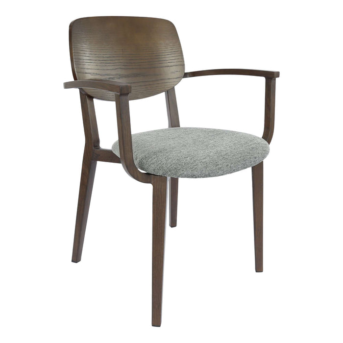 Durafurn Atlanta Armchair - large Ply Backrest - Wenge Frame/ Grey Fabric Seat & Ply Backrest