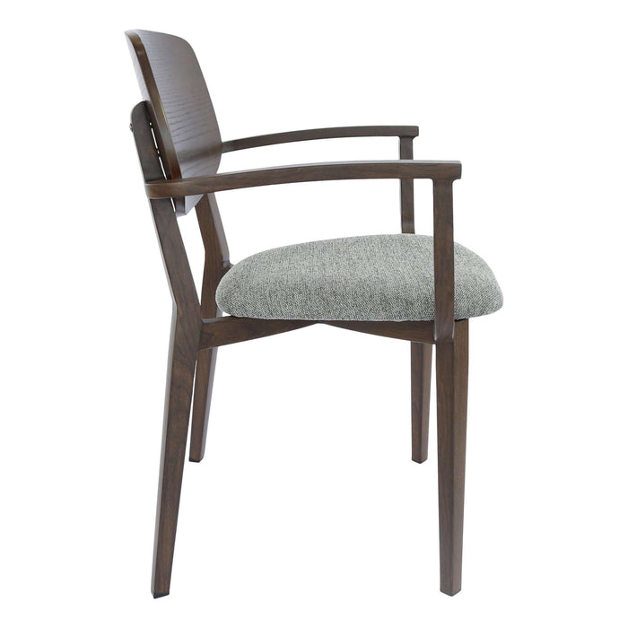 Durafurn Atlanta Armchair - large Ply Backrest - Wenge Frame/ Grey Fabric Seat & Ply Backrest