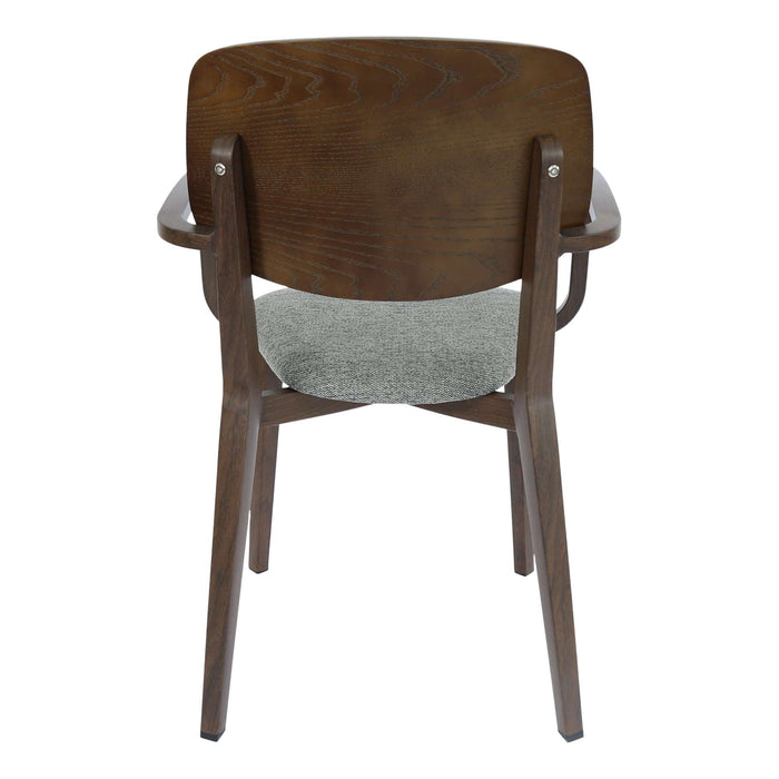Durafurn Atlanta Armchair - large Ply Backrest - Wenge Frame/ Grey Fabric Seat & Ply Backrest