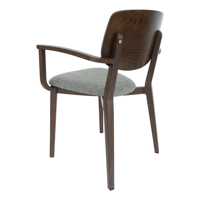 Durafurn Atlanta Armchair - large Ply Backrest - Wenge Frame/ Grey Fabric Seat & Ply Backrest