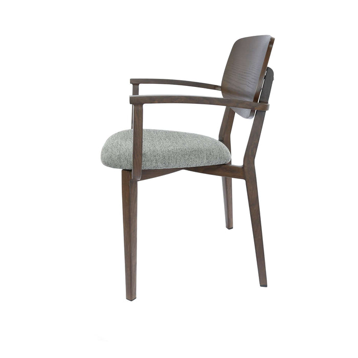 Durafurn Atlanta Armchair - large Ply Backrest - Wenge Frame/ Grey Fabric Seat & Ply Backrest