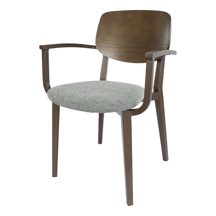 Durafurn Atlanta Armchair - large Ply Backrest - Wenge Frame/ Grey Fabric Seat & Ply Backrest