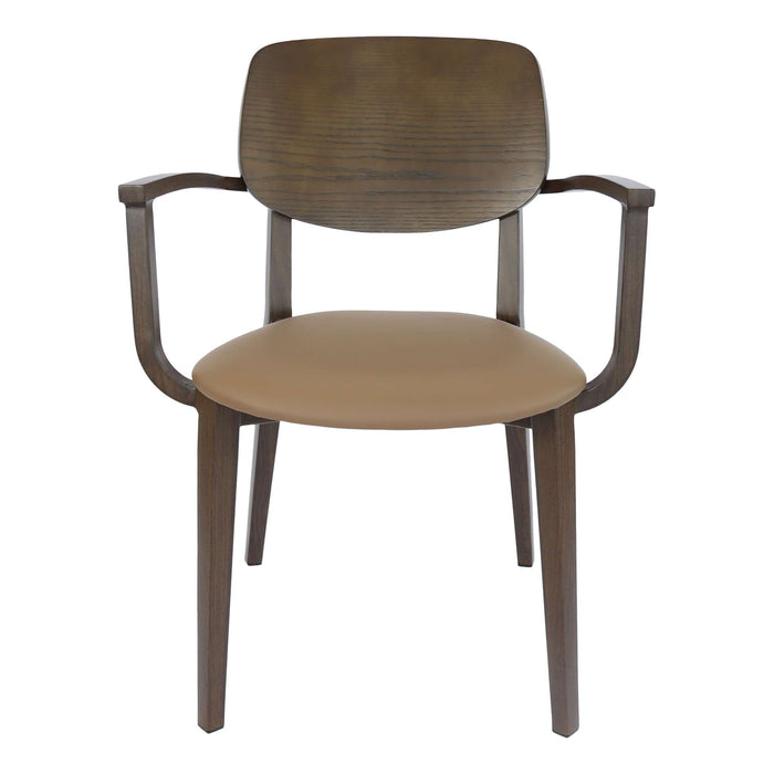 Durafurn Atlanta Armchair - large Ply Backrest - Wenge Frame/Taupe Vinyl Seat & Ply Backrest