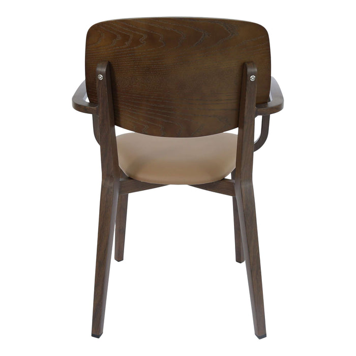 Durafurn Atlanta Armchair - large Ply Backrest - Wenge Frame/Taupe Vinyl Seat & Ply Backrest