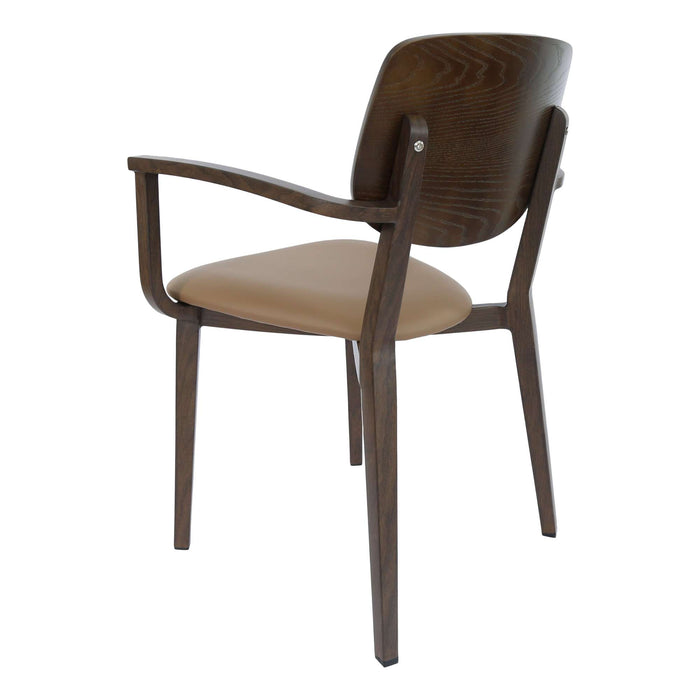 Durafurn Atlanta Armchair - large Ply Backrest - Wenge Frame/Taupe Vinyl Seat & Ply Backrest