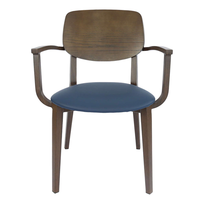 Durafurn Atlanta Armchair - large Ply Backrest - Wenge Frame/Navy Vinyl Seat & Ply Backrest