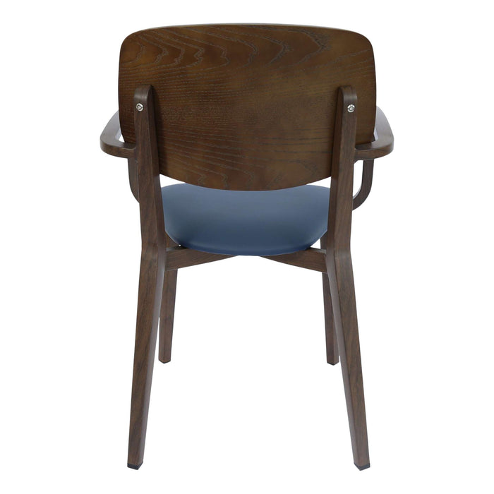Durafurn Atlanta Armchair - large Ply Backrest - Wenge Frame/Navy Vinyl Seat & Ply Backrest