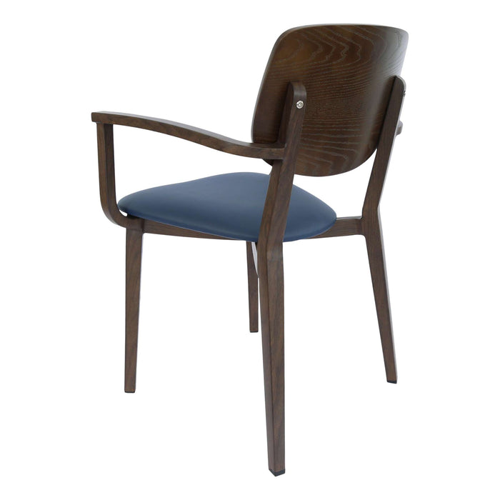 Durafurn Atlanta Armchair - large Ply Backrest - Wenge Frame/Navy Vinyl Seat & Ply Backrest