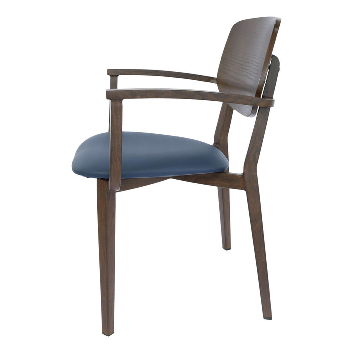 Durafurn Atlanta Armchair - large Ply Backrest - Wenge Frame/Navy Vinyl Seat & Ply Backrest