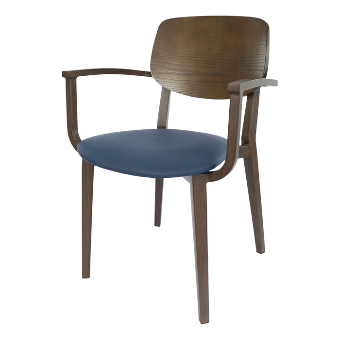 Durafurn Atlanta Armchair - large Ply Backrest - Wenge Frame/Navy Vinyl Seat & Ply Backrest