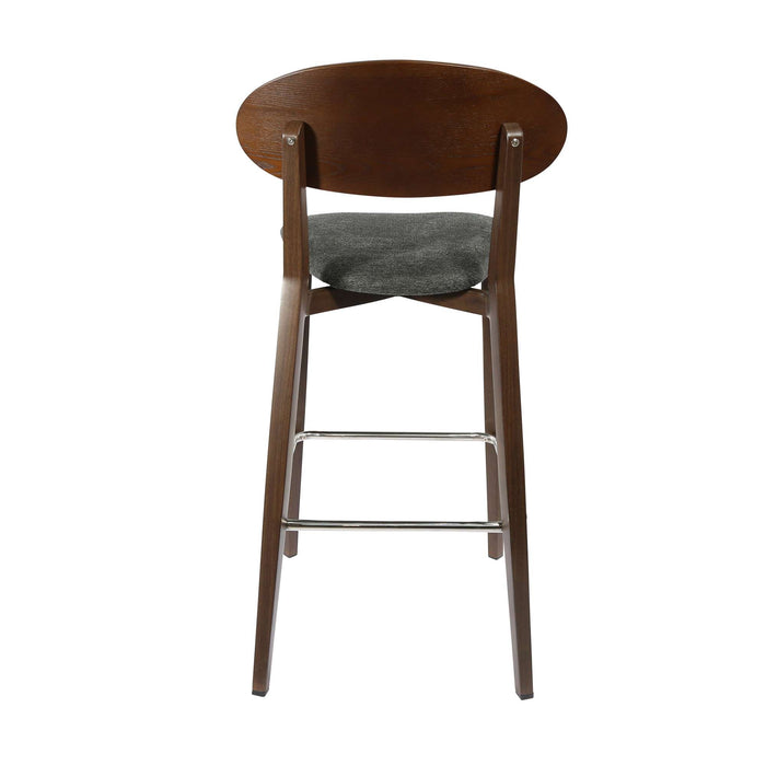Durafurn Atlanta Barstool - Narrow Ply Backrest - Wenge Frame/Dark Grey Fabric Seat & Ply Backrest