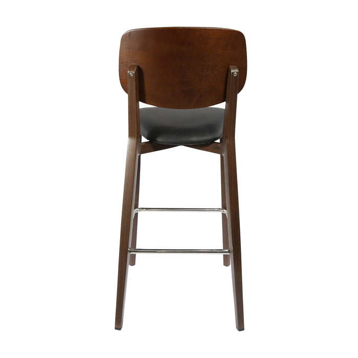 Durafurn Atlanta Barstool - large Ply Backrest - Wenge Frame/Black Vinyl Seat & Ply Backrest