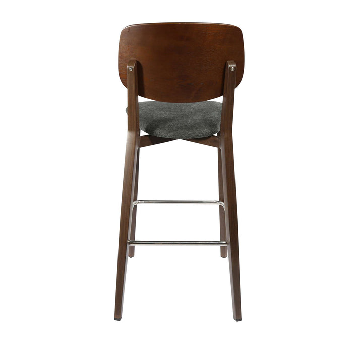 Durafurn Atlanta Barstool - large Ply Backrest - Wenge Frame/Dark Grey Fabric Seat & Ply Backrest