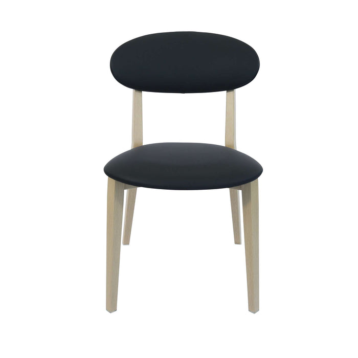 Durafurn Atlanta Chair - Narrow Backrest - Oak Frame/Black Vinyl Seat & Backrest