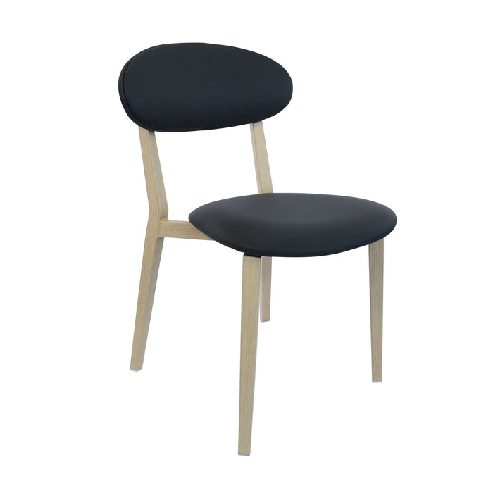 Durafurn Atlanta Chair - Narrow Backrest - Oak Frame/Black Vinyl Seat & Backrest