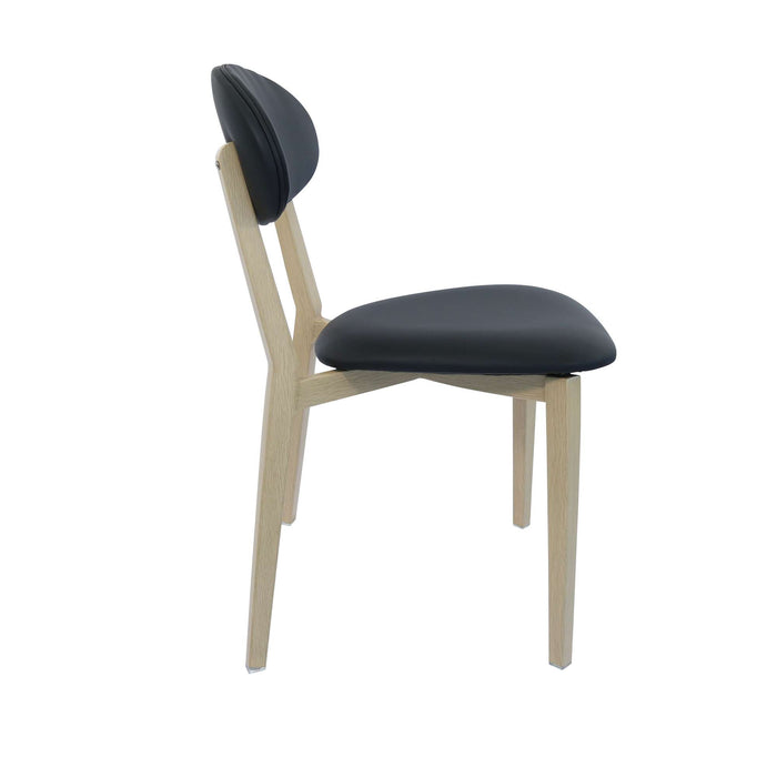 Durafurn Atlanta Chair - Narrow Backrest - Oak Frame/Black Vinyl Seat & Backrest