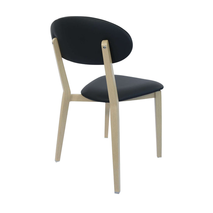 Durafurn Atlanta Chair - Narrow Backrest - Oak Frame/Black Vinyl Seat & Backrest