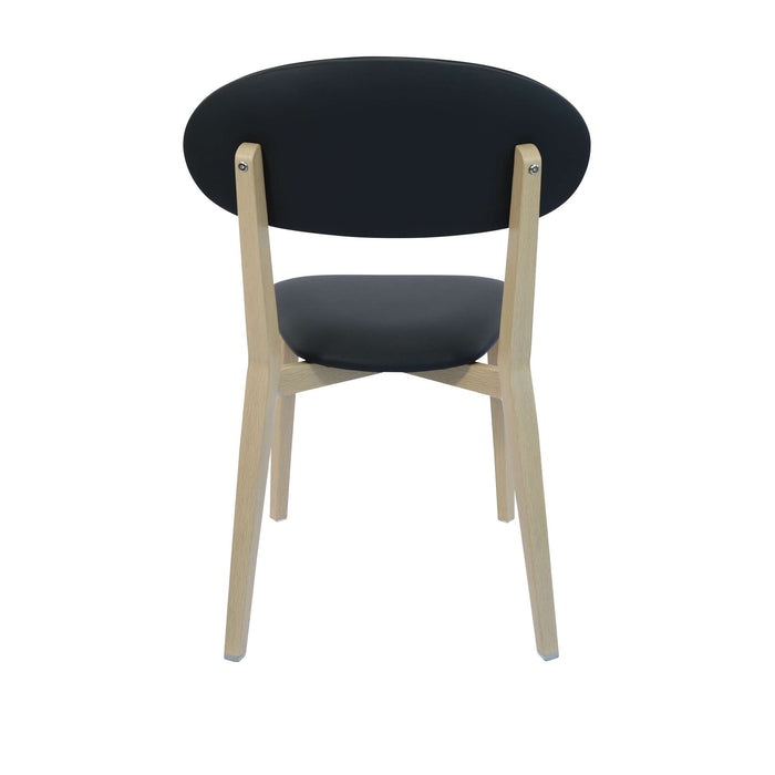 Durafurn Atlanta Chair - Narrow Backrest - Oak Frame/Black Vinyl Seat & Backrest