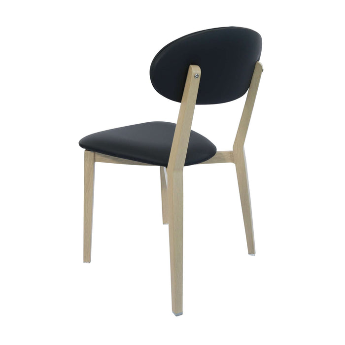 Durafurn Atlanta Chair - Narrow Backrest - Oak Frame/Black Vinyl Seat & Backrest