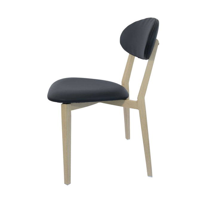 Durafurn Atlanta Chair - Narrow Backrest - Oak Frame/Black Vinyl Seat & Backrest