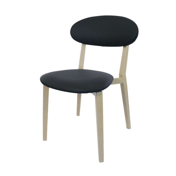 Durafurn Atlanta Chair - Narrow Backrest - Oak Frame/Black Vinyl Seat & Backrest