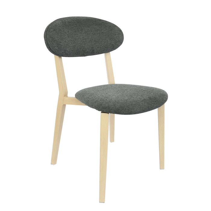 Durafurn Atlanta Chair - Narrow Backrest - Oak Frame/Dark Grey Fabric Seat & Backrest