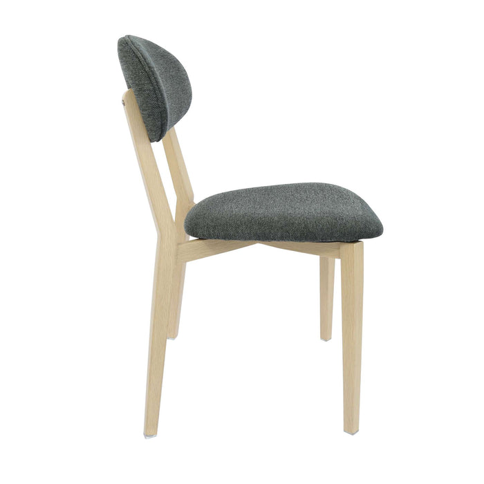 Durafurn Atlanta Chair - Narrow Backrest - Oak Frame/Dark Grey Fabric Seat & Backrest