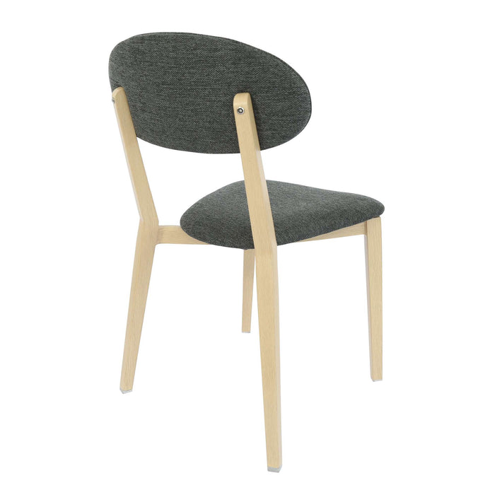 Durafurn Atlanta Chair - Narrow Backrest - Oak Frame/Dark Grey Fabric Seat & Backrest