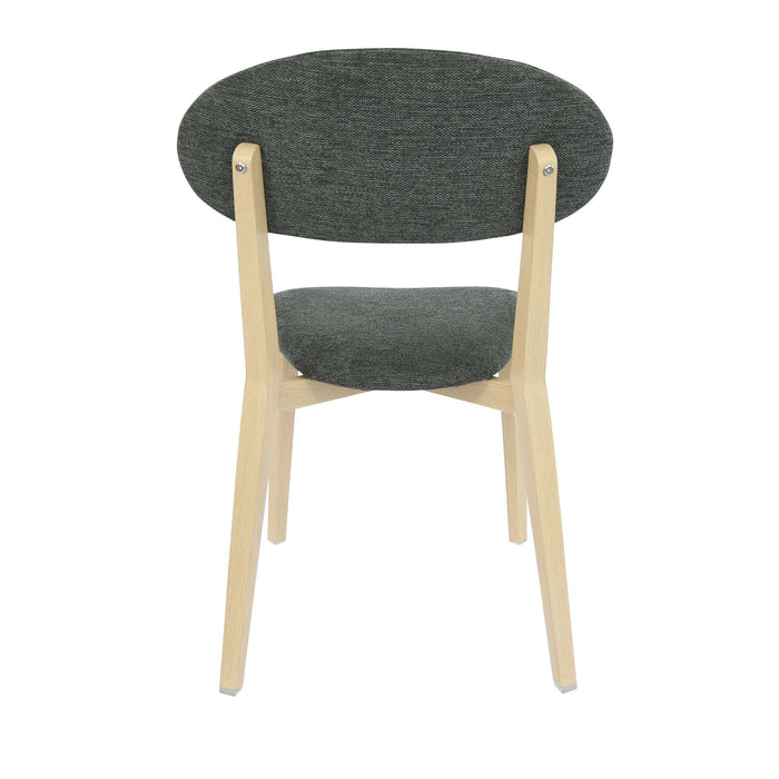 Durafurn Atlanta Chair - Narrow Backrest - Oak Frame/Dark Grey Fabric Seat & Backrest