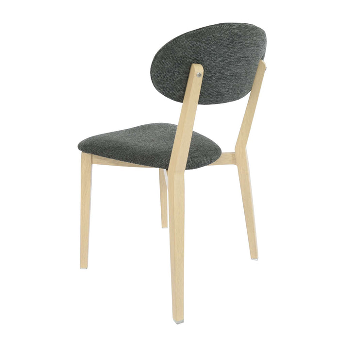 Durafurn Atlanta Chair - Narrow Backrest - Oak Frame/Dark Grey Fabric Seat & Backrest