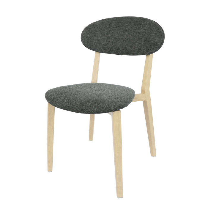 Durafurn Atlanta Chair - Narrow Backrest - Oak Frame/Dark Grey Fabric Seat & Backrest