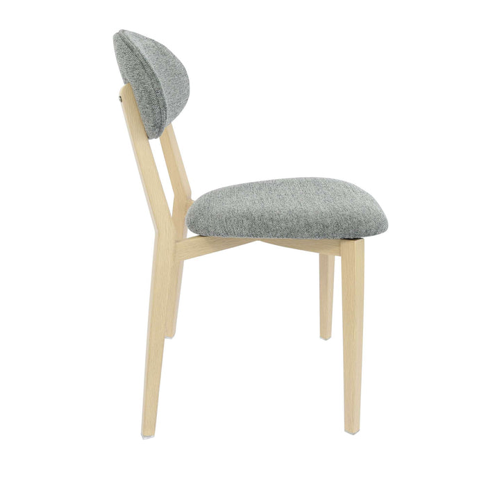 Durafurn Atlanta Chair - Narrow Backrest - Oak Frame/ Grey Fabric Seat & Backrest