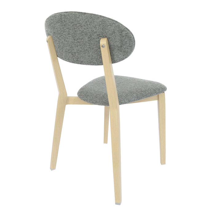 Durafurn Atlanta Chair - Narrow Backrest - Oak Frame/ Grey Fabric Seat & Backrest