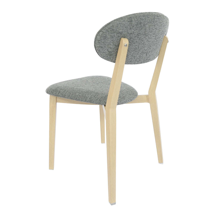 Durafurn Atlanta Chair - Narrow Backrest - Oak Frame/ Grey Fabric Seat & Backrest