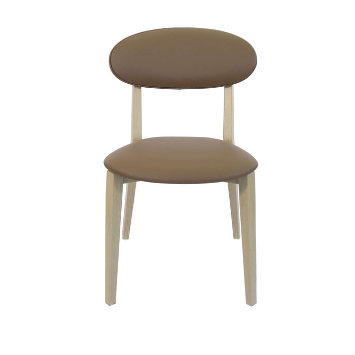 Durafurn Atlanta Chair - Narrow Backrest - Oak Frame/Taupe Vinyl Seat & Backrest